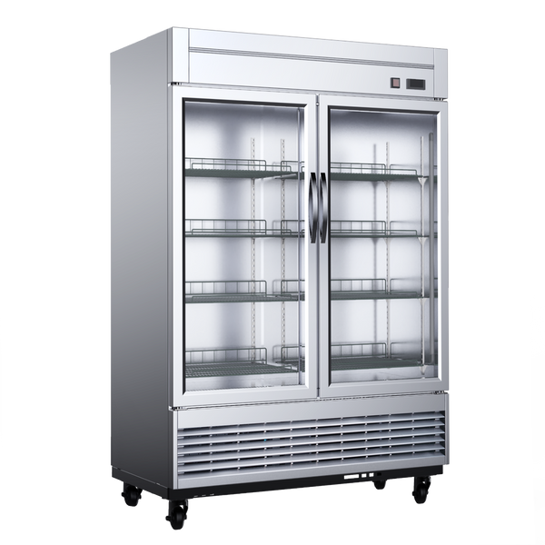 Dukers D55F-GS2 55’’ Reach-in Commercial Freezer with 2 Glass Doors