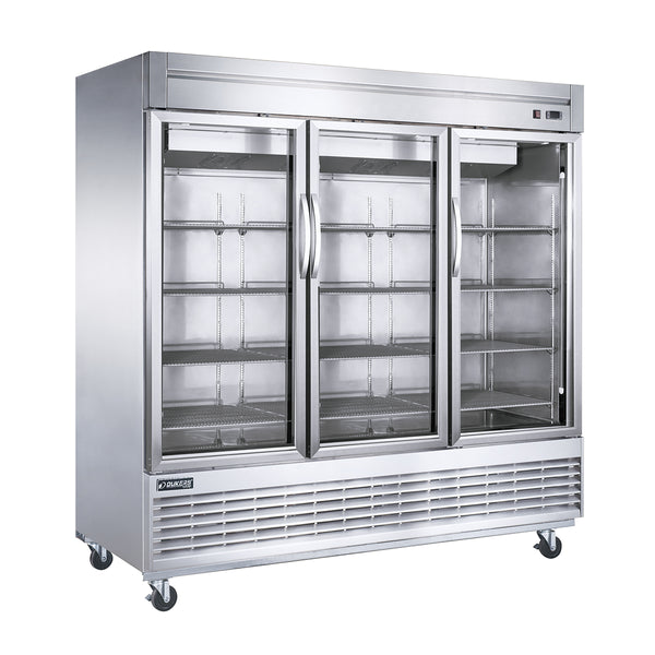 Dukers D83R-GS3 82’’ Reach-in Commercial Refrigerator with 3 Glass Doors