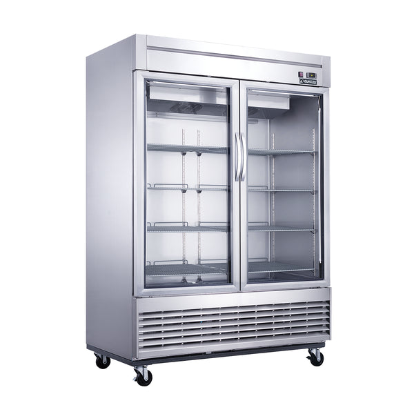 Dukers D55R-GS2 55’’ Reach-in Commercial Refrigerator with 2 Glass Doors