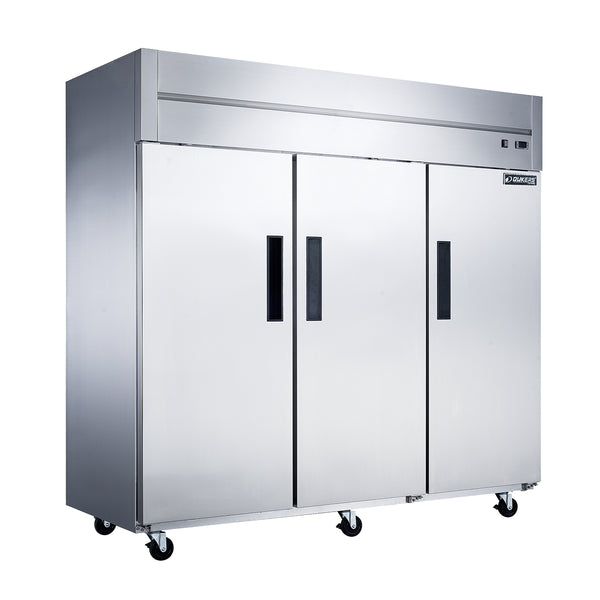 Dukers D83AR 82’’ Reach-In Commercial Refrigerator with 3 Solid Doors