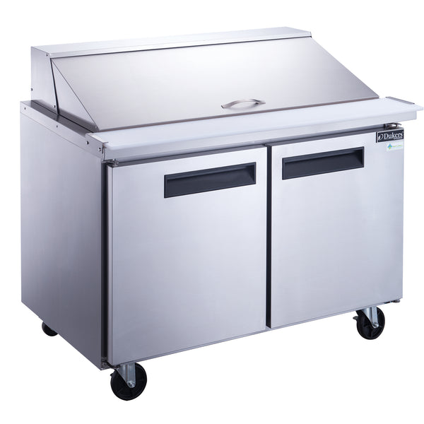 Dukers DSP48-18M-S2 29’’ Commercial Refrigerated 2 Door Sandwich & Salad Prep Table 18 1/6 Pan Capacity