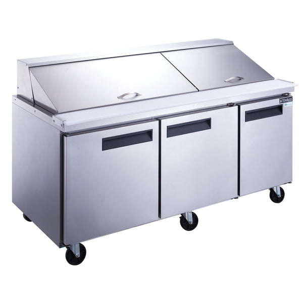 Dukers DSP72-30M-S3 72’’ Commercial Refrigerated 3 Door Sandwich & Salad Prep Table 30 1/6 Pan Capacity